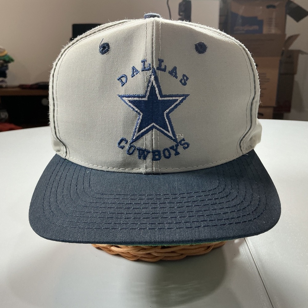 VTG 90s Dallas Cowboys Hat Mens OSFA Snapback Grey Navy Blue NFL Retro AJD
